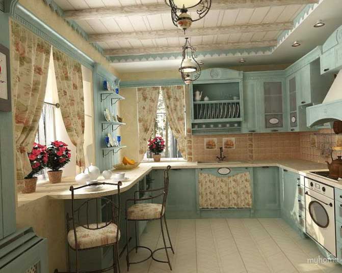 Кухонные занавески и оформление окон кухни
