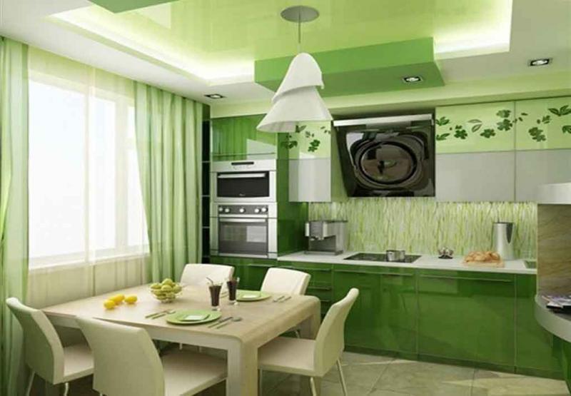 Фото кухни в цвете greenery 2