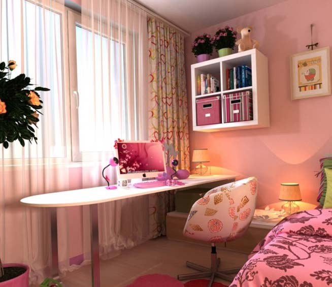 Дизайн розовой детской спальни