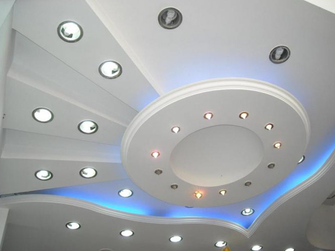 Дизайн потолка гипсокартон