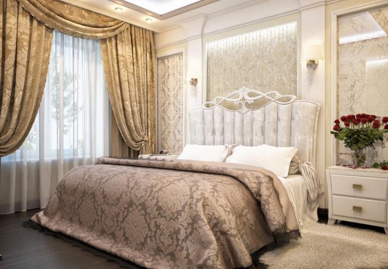 Изголовье кровати из ткани 1