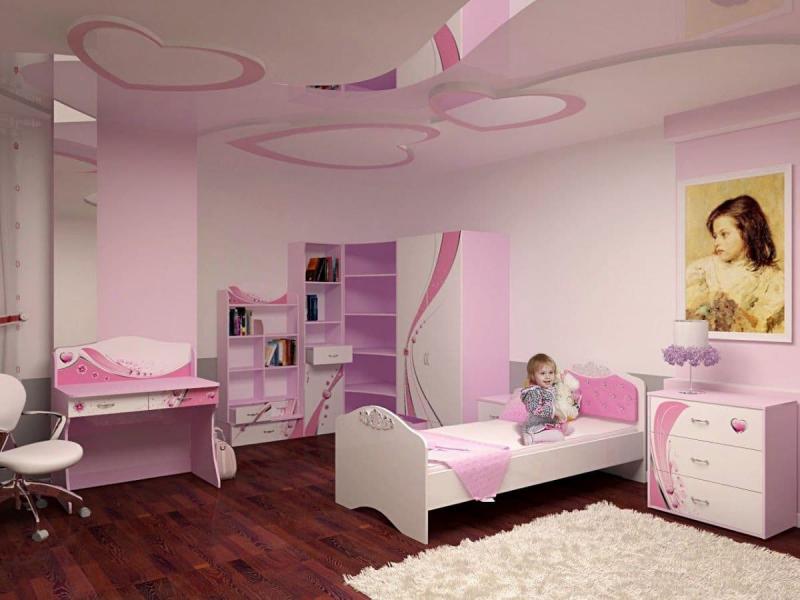 Дизайн потолка из гипсокартона для детской 3