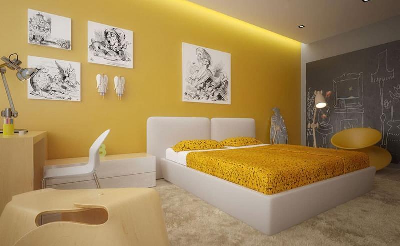 Желтая спальня 18 кв. м 2