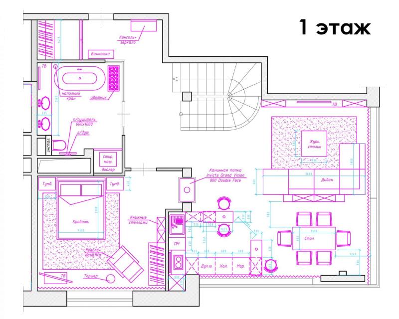 Дизайн двухуровневой квартиры 170 кв.м. 