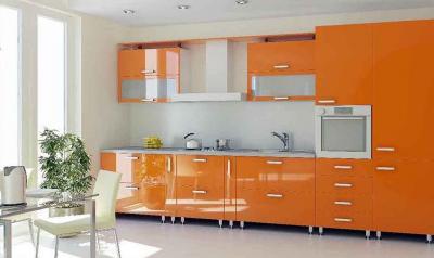 Кухня в оранжевом цвете 5