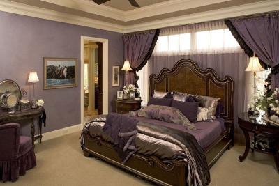 Фиолетовые шторы для спальни 1