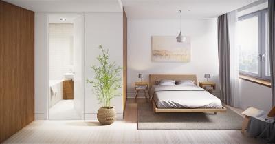 Шторы для спальни в стиле минимализм 4
