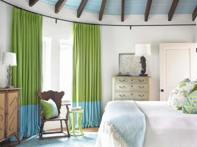 Зеленые шторы для спальни 3