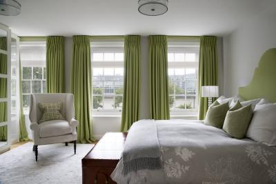 Зеленые шторы для спальни 4