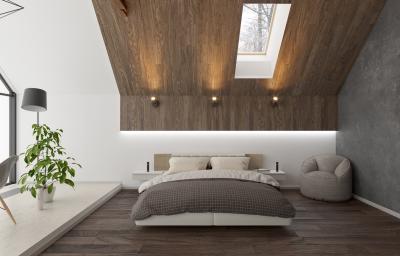 Потолок в спальне в современном стиле 2