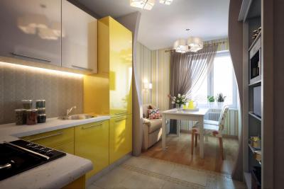 Кухня в желтом цвете (Instilier, г. Москва) 2