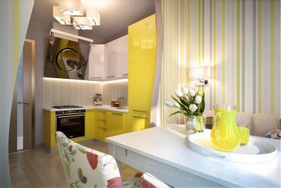 Кухня в желтом цвете (Instilier, г. Москва) 1