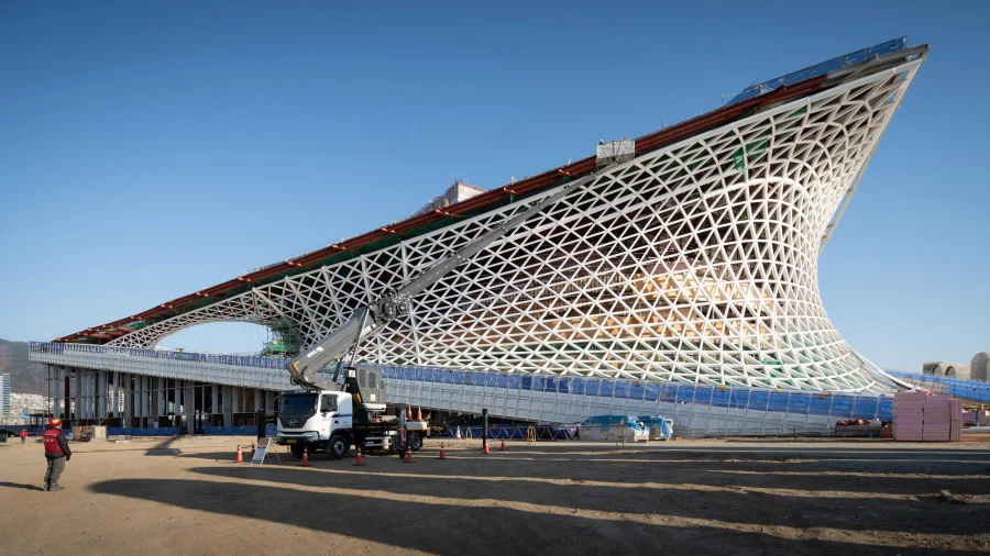 Ход строительства оперного театра в Пусане, Южная Корея