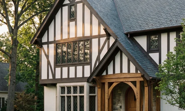 Фахверк и бетон: анатомия тренда на современный Тюдор