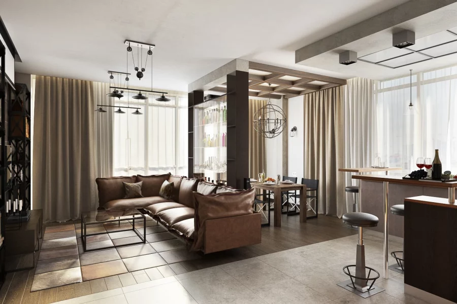 Дизайн двухуровневой квартиры 170 кв.м. "Soft Loft" для молодой семьи