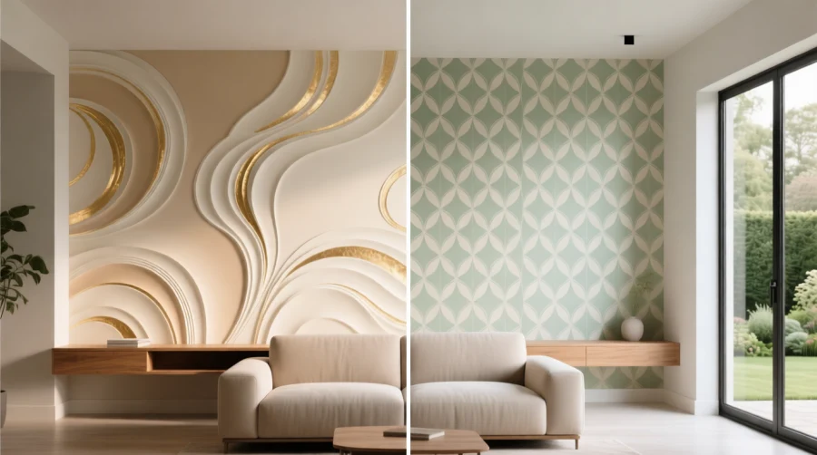 Как выбрать между декоративной штукатуркой и обоями для комнаты