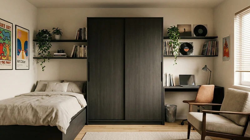 вместимость распашного шкафа для подростка