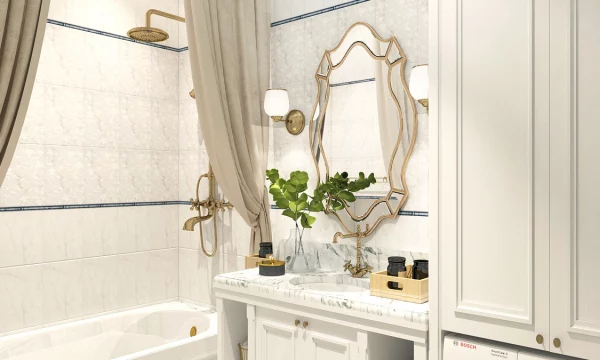 Дизайн интерьера ванной комнаты в ЖК Премьера