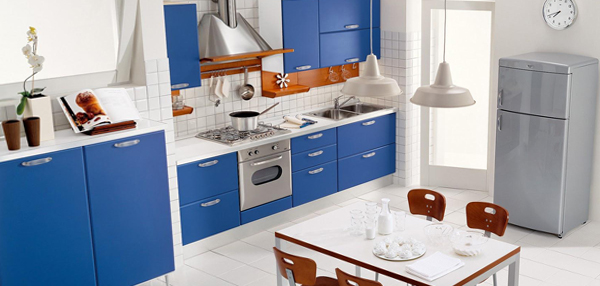Мебель для кухни в голубых тонах- 6