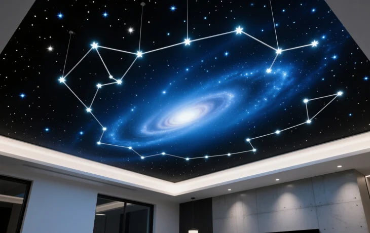 Магический дизайн: натяжной потолок в стиле звездное небо