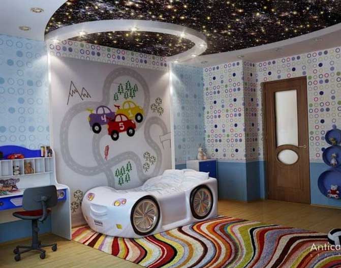 Дизайн потолка детская комната