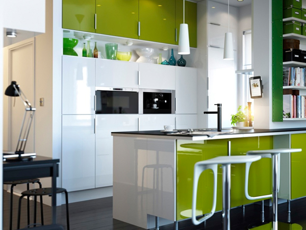 Мебель для кухни в зеленых тонах-3 