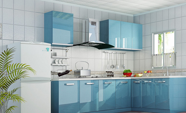 Мебель для кухни в голубых тонах-3 