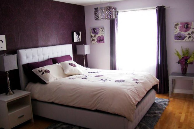 Спальня в розовых и фиолетовых оттенках - фото 3