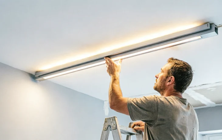 Монтаж парящего натяжного потолка