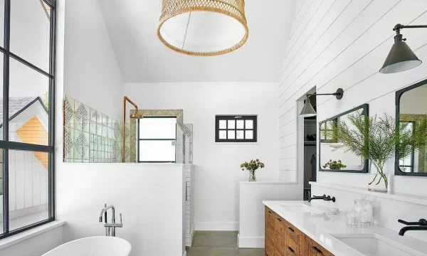 До и после: современный дизайн ванной комнаты в стиле кантри