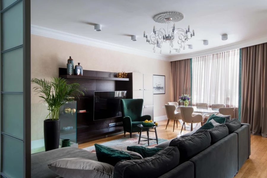 Дизайн двухуровневой квартиры площадью 150 кв.м. в Крылатском в ЖК Сосновка для семьи с двумя детьми