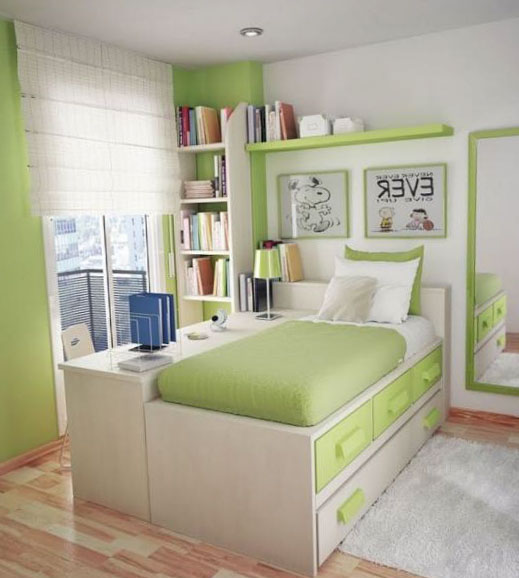 Спальня в оттенках зеленого