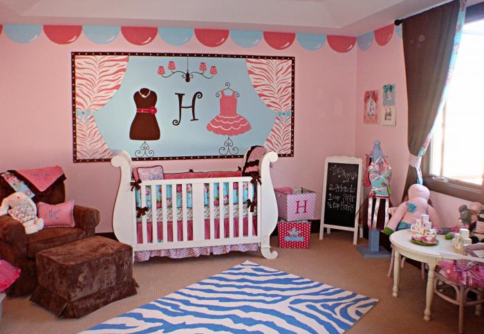 Фото дизайна детской комнаты для девочки 2-3 лет